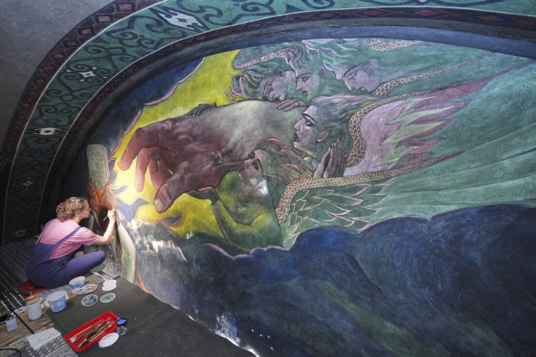 His gift to America': Inside a historic church painted with murals